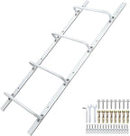 4-Rung Window Well Ladder Straight, Heavy Duty Steel Fire Escape Ladder, Powder-Coated Basement Egress Window Ladder 45.2" Lx17.9 W, White