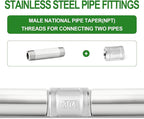TAISHER 2PCS Stainless Steel Pipe Fittings, 3/4" NPT Male x 3/4" NPT Male Threaded, 4" Length Thickened Nipple Cast Pipe