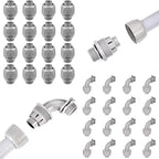 32 Pack 3/4 Inch Liquid Tight Connector NPT Non-Metallic PVC Electrical Flexible Conduit Fittings, UL Listed 16 Pack 90D and 16 Pack 180D