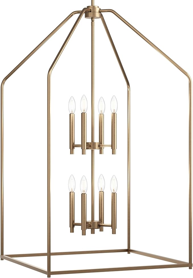 Kichler Madden 43" 8 XL Light Foyer Pendant in Champagne Bronze, Soft Modern Fixture, for Foyer, Over Large or Dining Room Table, (43" x 24.25"), 52724CPZ