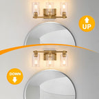 3 Lights Bathroom Lighting Fixtures Over Mirror Gold Bathroom Vanity Light Fixture Farmhouse Vanity Light Vintage for Bedroom Living Room Hallway