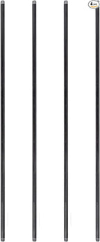 PIPE DÉCOR 1/2” x 48” Malleable Cast Iron Pipe Nipple, Pre Cut Connectors, Industrial Steel Grey Fits Standard Half Inch Black Threaded Pipes Nipples and Fittings, Build Vintage DIY Furniture, 4 Pack