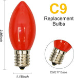GOOTHY 25 Pack C9 Red Christmas Light Bulbs, E17 Base Incandescent Replacement Bulbs for Outdoor Christmas String Lights, Candle Lamps, 7 Watt Night Lights Bulbs, 120 Volt - Red
