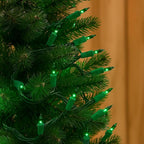 Novelty Lights 11 Feet 50 Bulbs Traditional Incandescent Mini Lights, Green on Green Wire with 2.5" Spacing, Commercial Grade and UL Listed for Indoor/Outdoor Use, End-to-End Connectable