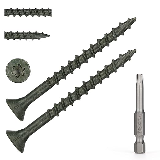 Wood Screws #8 x 2’’, T25 Star Torx Drive Flat Head Deck Screws, Green, 127Pcs (1lb)