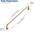 JOY DECOR Cabinet Pulls – 7-1/2 Inch Hole Center, Polished Brass, 10 Pack, Zinc Alloy Cabinet Handles for Drawers & Cupboard – Vintage Style Hardware for Kitchen, Bathroom, Dresser, Furniture Makeover