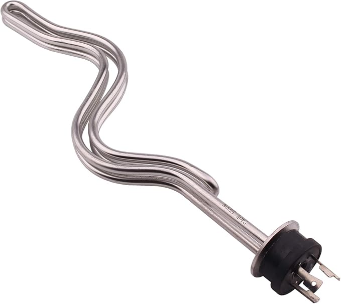 DERNORD 240V 4500W Tri-clamp Ripple Heating Element Stainless Steel Immersion Water Heater with 3-Wire Electrical Locking Plug (1.5 Inch Tri clamp)