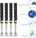 4 Pieces 10LBs Telescoping Magnetic Pickup Tool, Magnet Stick Rod Extendable 7" to 30.5" for Men, Birthday, Father's Day, Christmas Gift