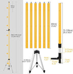 15.8Ft/4.8M Professional Laser Level Pole with Tripod & Mount - 1/4" & 5/8" Adapters, Adjustable Telescoping Laser Level Pole for Rotary/Line Lasers