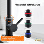 Smart Touch On Kitchen Faucet, 3 Modes Pull Down Sprayer, Touch On Sensor Activated, LED Temperature Control, 360-Degree Rotation, 1 or 3 Hole Deck Plate. 10-Year Warranty. (KW-66R, Matt Black)