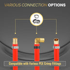 3/4 Inch-100 ft Foskan Red PEX-B Pipe,Water Tubing with a Pipe Cutter,10 PCS 3/4" Brass Crimp Fittings & 30 PCS PEX Clamps