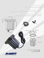 MALORY Brass Top Cover Landscape Well Lights, (4.6''H) 12V Low Voltage Outdoor In Ground Lights,Landscape Lighting for Pathway, Driveway and Garden 4-Pack with MR16 Bulb (Flat Top)