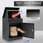 Package Delivery Boxes for Outside, Extra Large Mailbox for Parcel, Galvanized Steel Parcel Mailbox, Wall Mounted Lockable Anti-Theft for Porch,Curbside L-Black