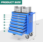 7-Drawer Rolling Tool Chest with Wheels, Tool Box with Locking System and Sliding Drawers, Tool Box Organizer for Garage, Warehouse, Workshop(Blue)