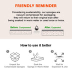 AIDEA Sponges Non Scratch, 24Count, Natural Sponge for Non Stick Cookware, Sponges Kitchen, Cellulose Scrub Sponge for Dishes, Cleaning Power for Kitchen, Bathroom, Household