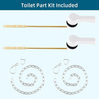 Hygie Rinse 2PCS Metal Toilet Handle Lever Flush Replacement, Universal Front Mount Toilet Handle with Stainless Steel Flapper Chains, Toilet Repair Kit, White