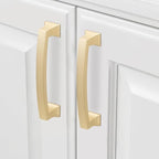 COTYKILEY 10 Pack 3.75 Inch(96mm) Brushed Brass Cabinet Handles Gold Kitchen Cabinet Pulls Cabinet Door Handles Kitchen Cabinet Hardware Cupboard Drawer Pulls Dresser Handles