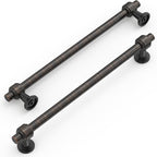 Amerdeco 10 Pack Oil Rubbed Bronze Cabinet Pulls 7.5 Inch(192mm) Hole Center Drawer Pulls Cabinet Hardware Kitchen Cabinet Handles for Bathroom ZH0069