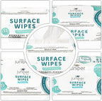 6 Pack Surface Cleaning Wipes Bleach Free, All-Purpose Cleaner for Bathroom, Kitchen, Office, 72 Count Soft Flow, Fresh Scent, Lint Free & Durable