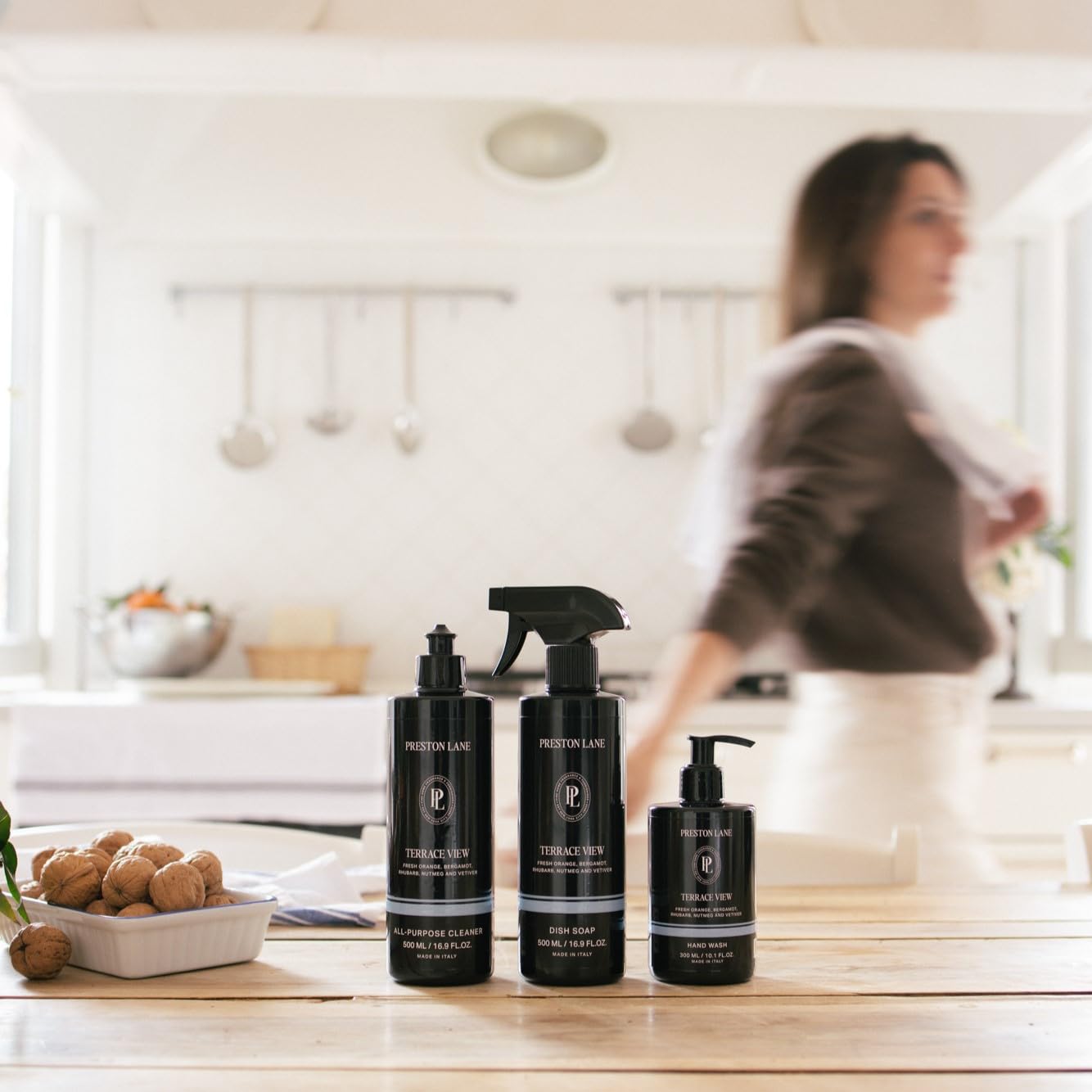 Preston Lane Luxury Kitchen Set – Hand Wash, Dish Soap & All-Purpose Cleaner | Plant-Powered Cleaning Essentials Bundle with Fine Italian Fragrance, Highrise Scent