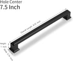 10 Pack 7.5 Inch(192mm) Hole Center Matte Black Modern Cabinet Pulls Kitchen Cabinet Handles Kitchen Cabinet Hardware Timeless Drawer Pulls for Dresser Cupboard Wardrobe, M-Black(7.5x10)