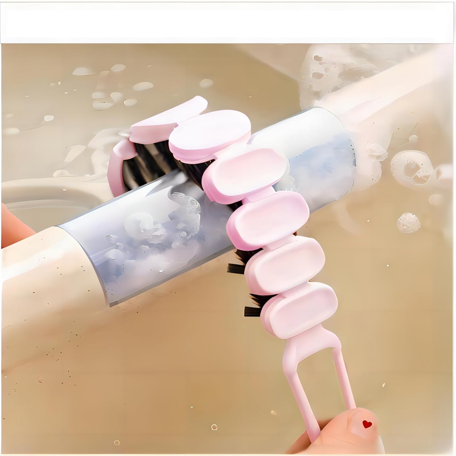 Crevice Cleaning Brush Hard Bristle Grout Brush Scrub Brush Toilet Brush Cleaning Tools Cleaning Supplies for Household Use Bathroom Kitchen 3 Pcs (Black&Pink)