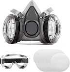 Respirator Mask,6200 Dust Mask,With Safety Glasses,High-Efficiency Filtration Technology,Comprehensive Protection,20 Spare Dust Cotton Pads,Ideal for Filtering Dust,Smoke, And Other Particulate Matter