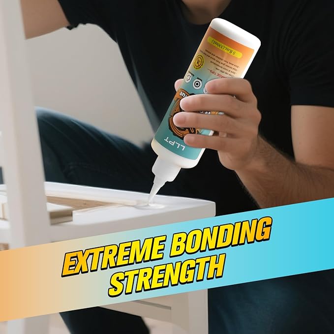 LLPT Wood Glue 16.9 Ounce | Dried Clear Ultimate Waterproof Wooden Super Glue Exterior | All Purpose Wood Adhesive | Heavy Duty for Woodworking Projects Repairs and DIY (LWG500)