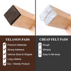 Yelanon Felt Furniture Pads -182 Pcs Premium Felt Pads for Chair Legs Furniture, Floor Protectors for Hardwood Floors,Brown & Beige
