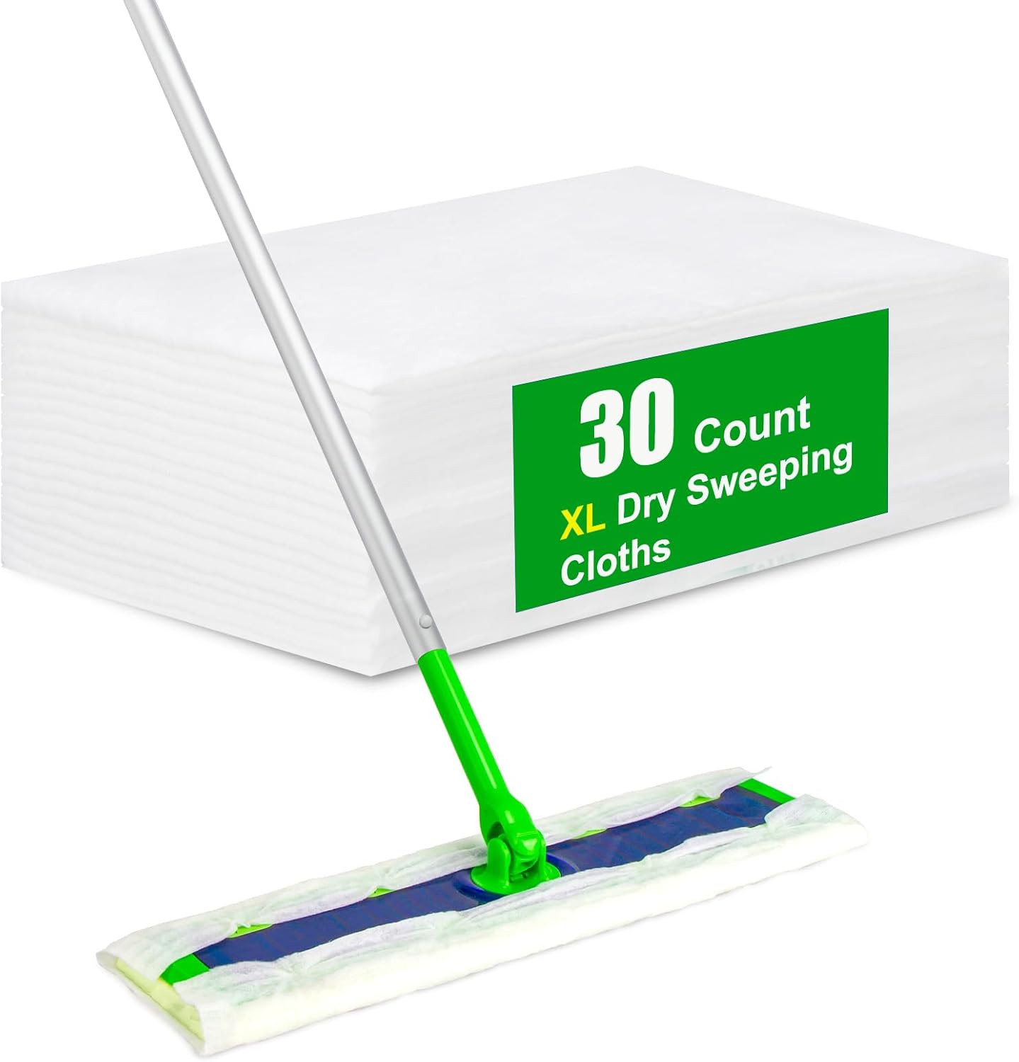 30 Pack Dry Sweeping Cloths for Swiffer Sweeper XL Replacement - Dust-Absorbing Disposable Pads, Non-Washable & Unscented, Compatible with Swiffer XL (Static-Lift, Lint-Free)