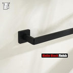 JQK Black Towel Bar, Rounded Edges 18.41 Inch Towel Rack, 304 Stainless Steel Bathroom Wall Mount, Useable Length 16 Inch, TB250L16-PB