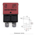12V 10 Amp Auto Reset Fuse Circuit Breaker ATO ATC Low Profile E37- UL Certified 10A Blade Self-Resetting Breakers Fuses 12 Volt DC for Car, Truck, RV, Automotive, Solar, Marine - 3 Pack