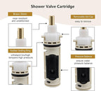 Shower Cartridge Replacement Compatible with Moen 1222, Brass Stem, Pressure-Balanced, Includes Retaining Clip and Disassembly Tool, for One-Handle Posi-Temp Tub & Shower Faucet (1-Pack)