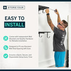 StoreYourBoard 2-Pack Heavy Duty Wall Shelves 1ft x 4ft – Wall-Mounted Garage Storage Shelving and Organization for Sheds, Closets, or Utility Rooms – Holds 200 lbs - Black