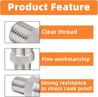 GASHER 4PCS 304 Stainless Steel Pipe Fitting, Hex Nipple Hex Coupling, 1/2" x 1/2" NPT Male Thread Pipe, 1/2Inch x 1/2Inch NPT Female Thread Pipe