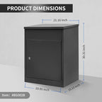 Package Delivery Boxes for Outside, Extra Large Mailbox for Parcel, Galvanized Steel Parcel Mailbox, Wall Mounted Lockable Anti-Theft for Porch,Curbside XL-Black