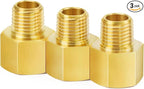 ChillWaves Brass Pipe Fitting, Reducer Adapter 1/4" NPT Female x 1/8" NPT Male Thread Adapter(3-PACK)