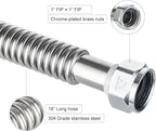 (Pack of 2) EFIELD 18-inch Flexible Stainless Steel Corrugated Hose Connector for Water Heater, Water Softener, 1" FIP x 1" FIP,(HOSE041)