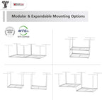 The Atlas 4 x 8 ft Adjustable Height Overhead Garage Storage Rack 900 lbs Heavy Duty Capacity White