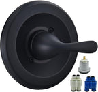 Replacement for Delta Classic 13 Series Single-Function Trim Kit, T13020-BL Matte Black Shower Handle, Fit Delta Shower Valve R10000 Series (2 Style of Cartridge Included)