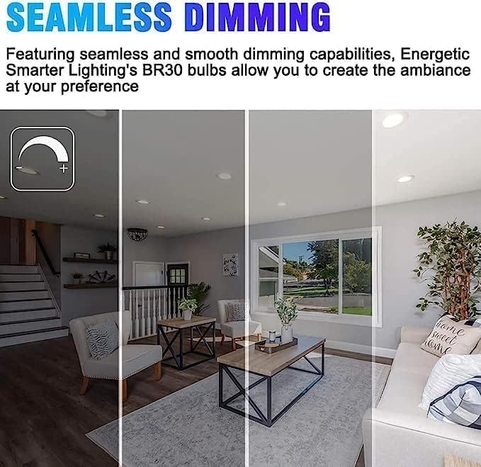 Energetic BR30 LED Recessed Light Bulb, 9W=75W, 3000K Warm White, 900LM, Dimmable Ceiling Flood Light Bulb for Cans, CRI80+, 20Pack