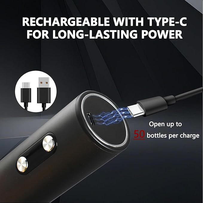 Electric Wine Opener Set – Rechargeable Wine Bottle Opener Kit with Foil Cutter, Vacuum Stoppers, and Wine Pourer – Best Wine Gift Set, Fancy Wine Opener for Wine Lovers and Parties