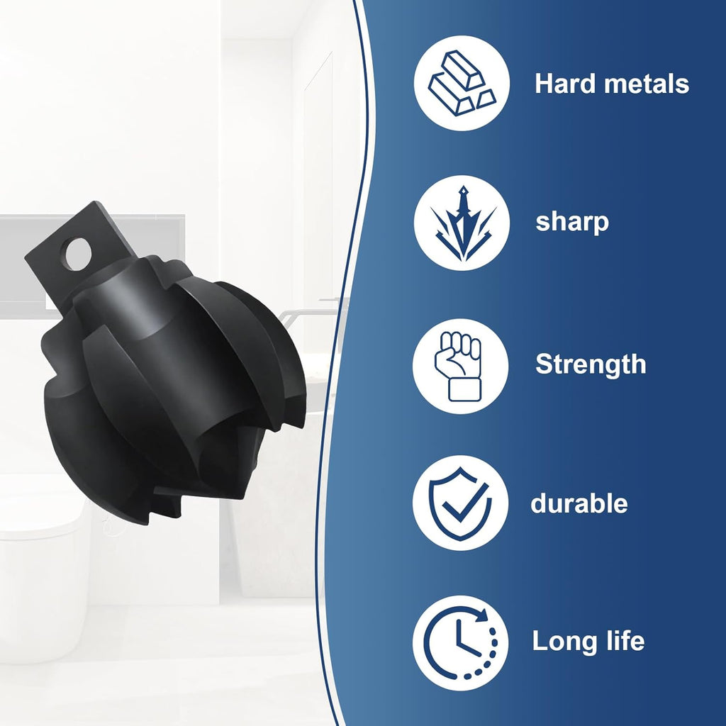 Drain Cleaner Cutter Heads (2-1/2CG) F/5/8& 3/4" Cables, Clog Chopper Multi Function Cuttin Tool, Black