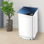 Waterjoy Portable Washing Machines, 7.7 lbs Load Capacity Portable Washer and Dryer Combo with Built-in Barrel Light & LED Display for Household and Apartment （Blue）