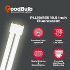 GoodBulb PLL18/835 18W 10.5" Twin Tube Compact Fluorescent Light Bulb 4-pin 2G11 Base 3500K Neutral White 1050 Lumen 36000 Hour Long Life Biax Pack of 10