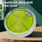 6'/2mm Point high Precision Universal Level Bubble Metal Bubble Water Leveler Cross Gauge Small Household (Silver Green Magnetic)