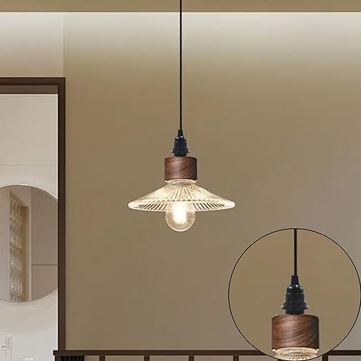 8Pcs E26 E27 Bakelite Black Medium Base Light Socket, Keyless DIY Vintage Style Edison Lamp Holder, Retro Replacement Cover Pendant Lamp Holder for Bulbs and Lampshades