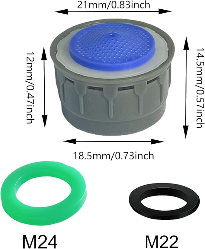 Faucet Aerator, 2.2GPM Flow Restrictor Plug-In Faucet Aerator Replacement Parts for Bathroom or Kitchen (blue 20 Pcs)