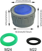 Faucet Aerator, 2.2GPM Flow Restrictor Plug-In Faucet Aerator Replacement Parts for Bathroom or Kitchen (blue 20 Pcs)