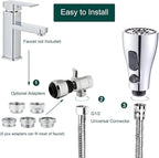 Kitchen Faucet Sink Sprayer Attachment Set,3 Modes Sink Sprayer Replacement Head with Stainless Steel Hose,Faucet Aerator and Brass Diverter Valve (5 pcs Adapter) for Washing Fruit,Dishes and Hair1
